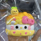 Hello Kitty Pineapple Bun Squishy Toy – Squishy Sweetness with Food - Grade Silicone 🍍
