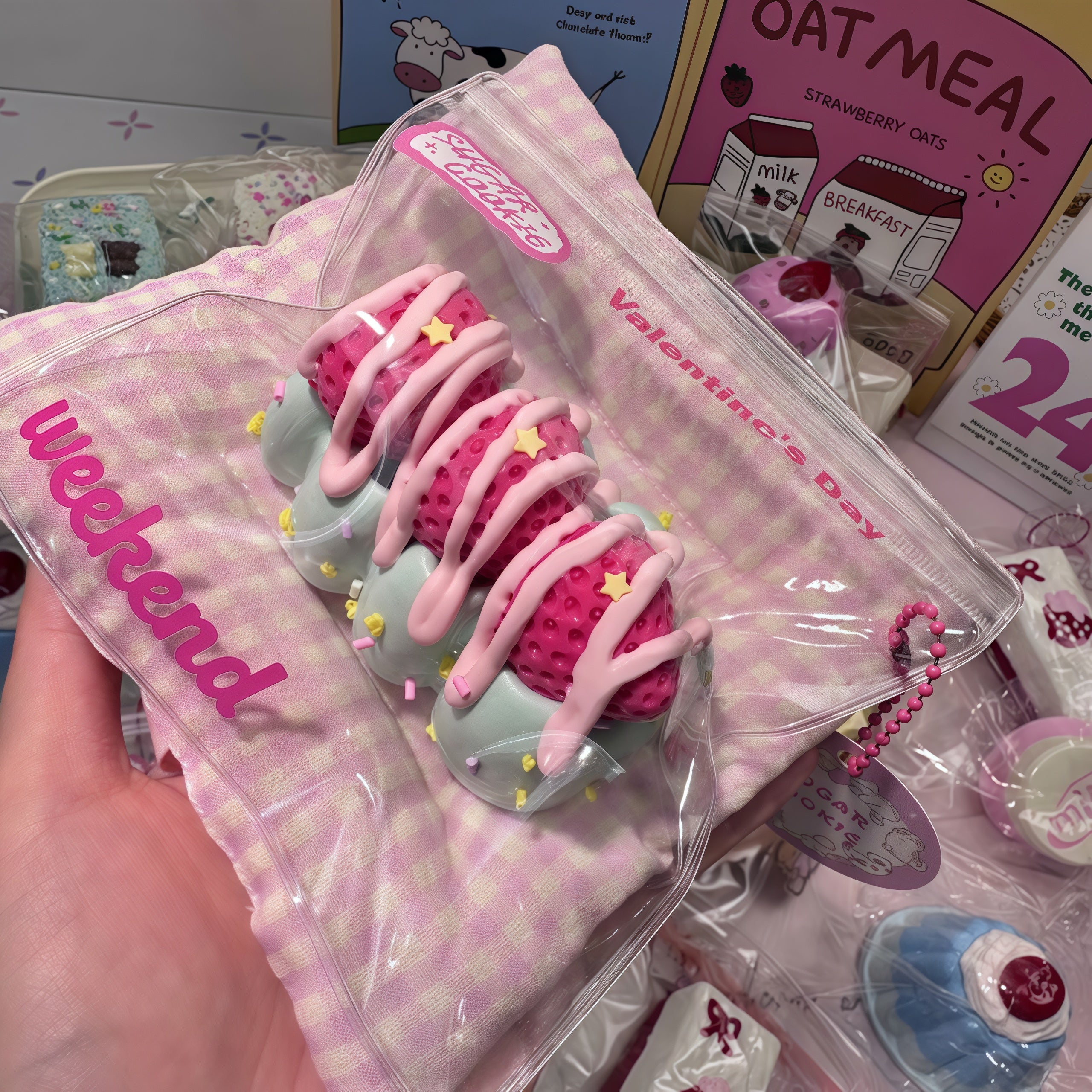 Strawberry Dessert Squishy: Cute & Squeezable Stress Relief🍓🔥