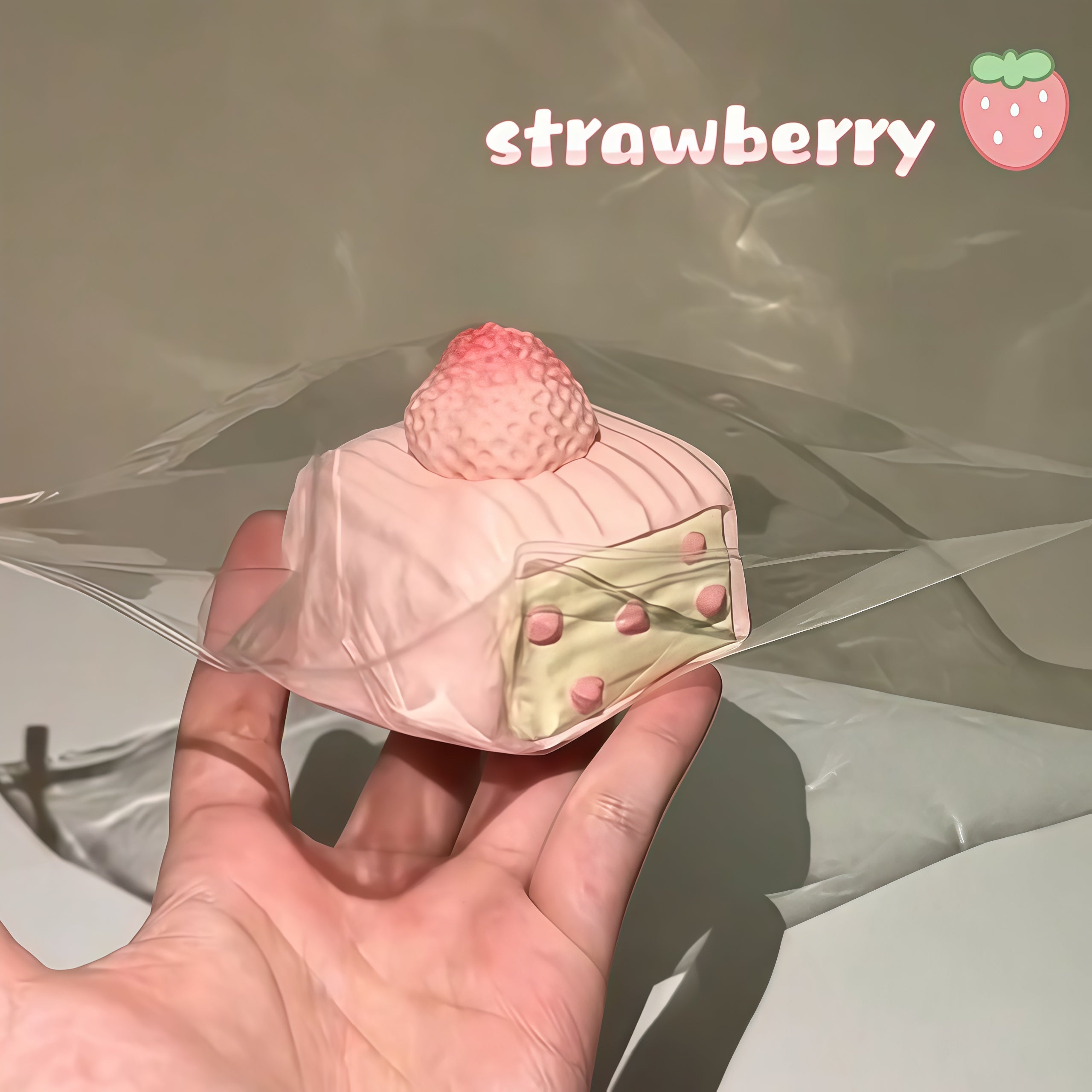 🍓Fluffy Strawberry Cake Squishy: Your Sweet Stress - Buster