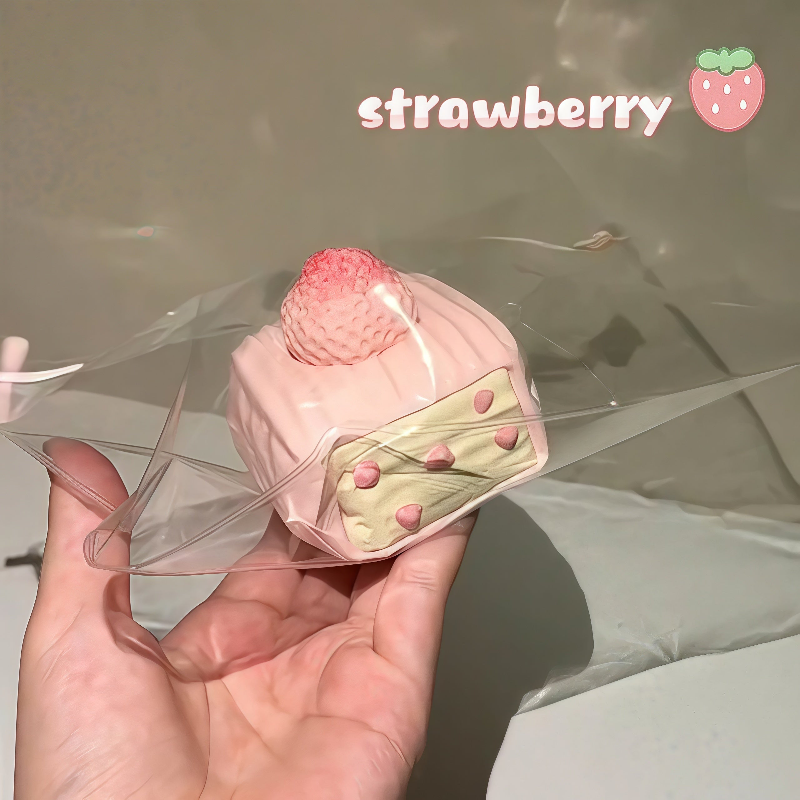 🍓Fluffy Strawberry Cake Squishy: Your Sweet Stress - Buster
