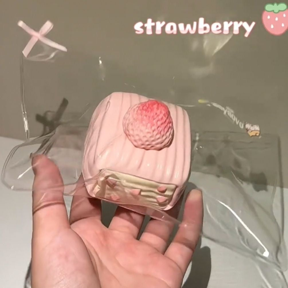 🍓Fluffy Strawberry Cake Squishy: Your Sweet Stress - Buster